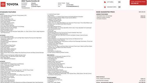 2022 Toyota Corolla LE