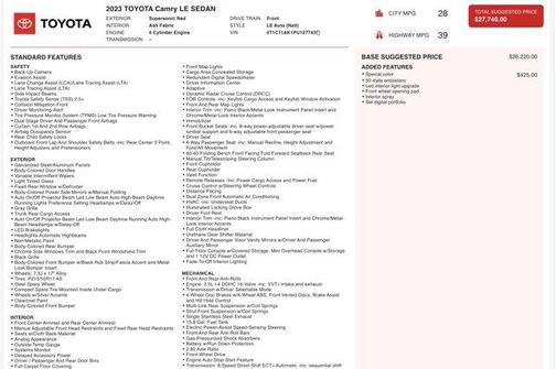 2023 Toyota Camry LE