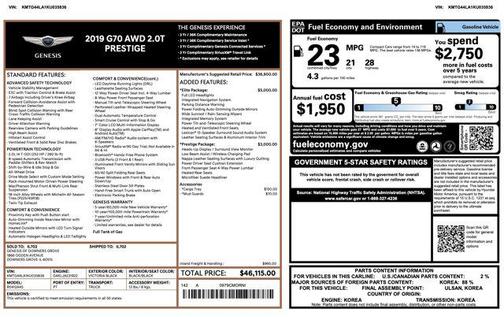 2019 Genesis G70 2.0T Advanced