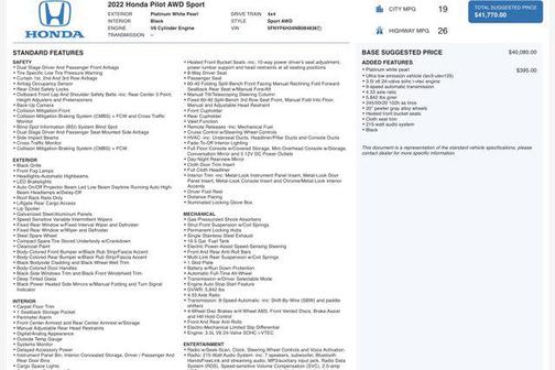 2022 Honda Pilot AWD Sport