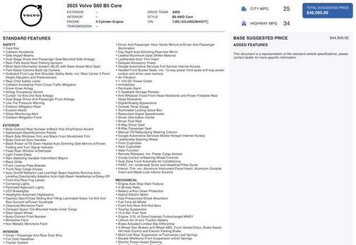 2025 Volvo S60 B5 Core