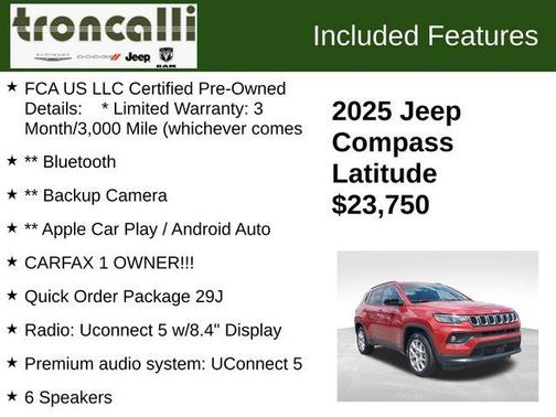 Red 2025 Jeep Compass Latitude