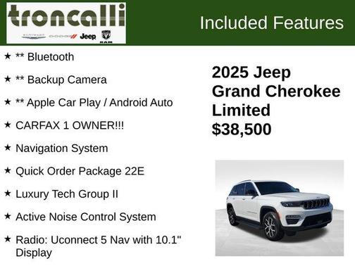 Bright White Clearcoat 2025 Jeep Grand Cherokee Limited