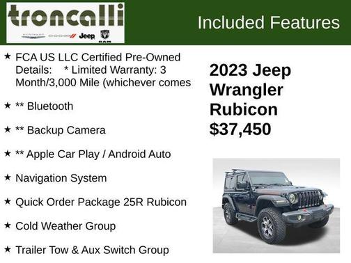 Black Clearcoat 2023 Jeep Wrangler Rubicon