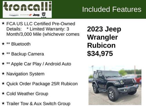 Black Clearcoat 2023 Jeep Wrangler Rubicon