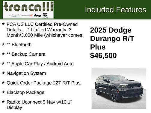 Black Clearcoat 2025 Dodge Durango R/T