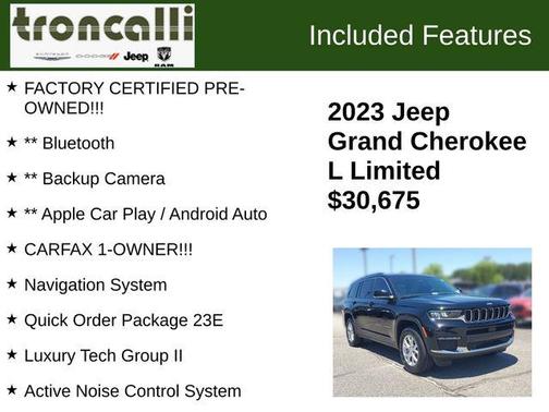 Diamond Black 2023 Jeep Grand Cherokee L Limited