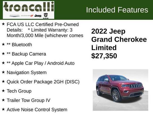 Velvet Red Pearlcoat 2022 Jeep Grand Cherokee WK Limited