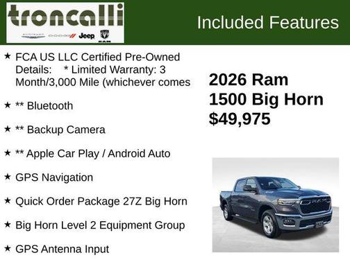 2026 RAM 1500 Big Horn/Lone Star