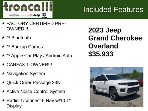 Bright White Clearcoat 2023 Jeep Grand Cherokee Overland