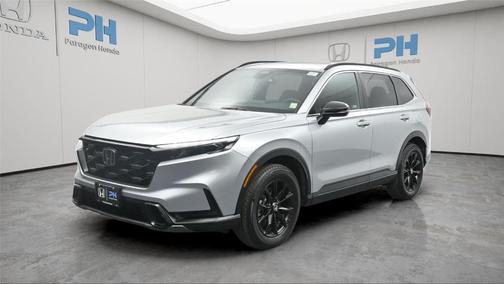 Solar Silver Metallic 2025 Honda CR-V Hybrid Sport