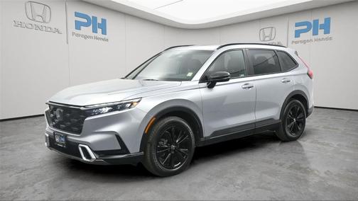 Solar Silver Metallic 2026 Honda CR-V Hybrid Sport Touring