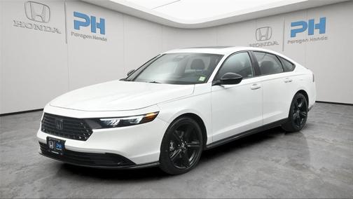 Platinum White Pearl 2025 Honda Accord Hybrid Sport-L
