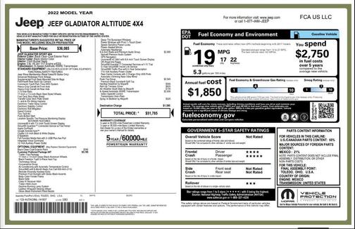 2022 Jeep Gladiator Altitude 4x4