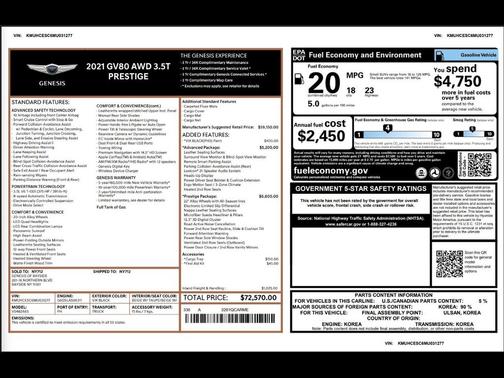 2021 Genesis GV80 3.5T