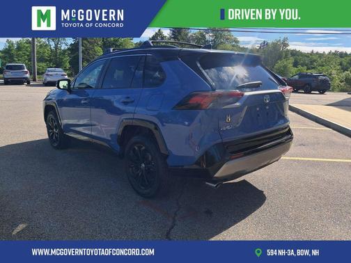 Cavalry Blue/Midnight Black Metallic 2025 Toyota RAV4 Hybrid SE