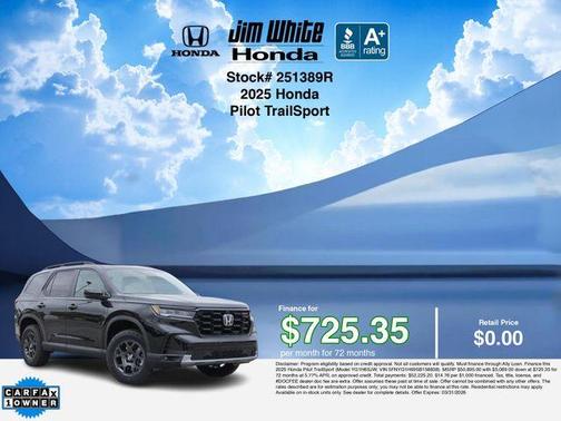 Crystal Black Pearl 2025 Honda Pilot TrailSport