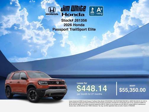 Sunset 2026 Honda Passport TrailSport Elite