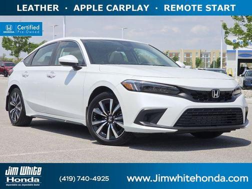 Platinum White Pearl 2023 Honda Civic EX-L