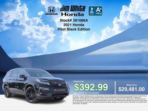 Crystal Black Pearl 2021 Honda Pilot Black Edition