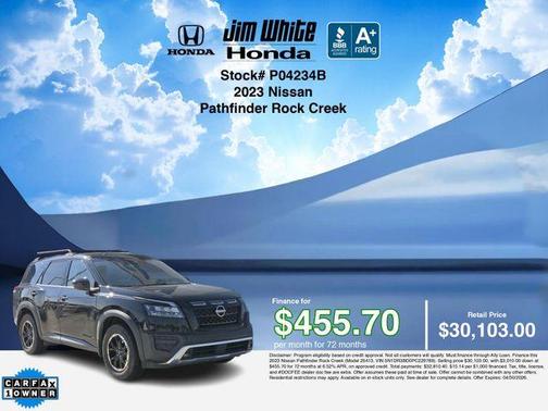Black 2023 Nissan Pathfinder Rock Creek