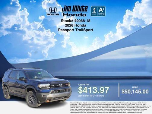 Obsidian Blue Pearl 2026 Honda Passport TrailSport