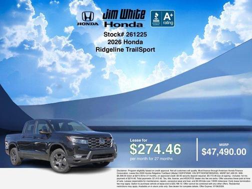 Crystal Black Pearl 2026 Honda Ridgeline TrailSport