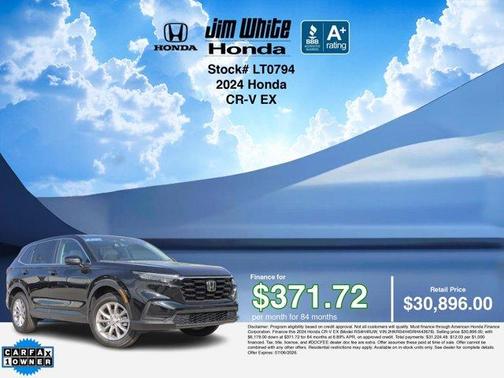 Crystal Black Pearl 2024 Honda CR-V EX