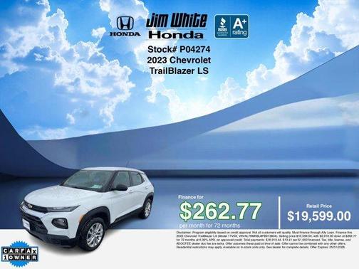 Summit White 2023 Chevrolet Trailblazer LS