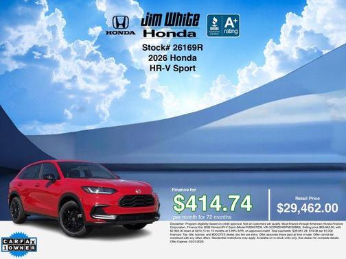 Milano Red 2026 Honda HR-V Sport