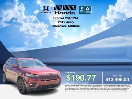 Velvet Red Pearlcoat 2019 Jeep Cherokee Latitude Plus