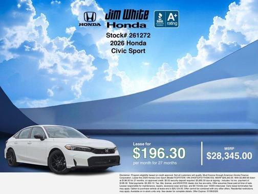 Platinum 2026 Honda Civic Sport