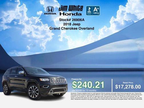 Diamond Black 2018 Jeep Grand Cherokee Overland