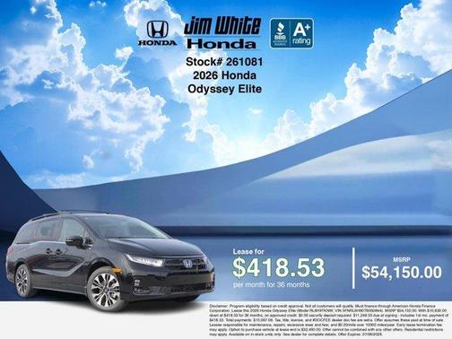 Crystal Black Pearl 2026 Honda Odyssey Elite