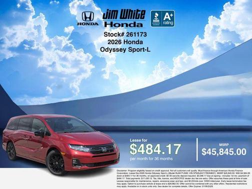 Radiant Red Metallic II 2026 Honda Odyssey Sport-L