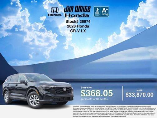 Black 2026 Honda CR-V LX