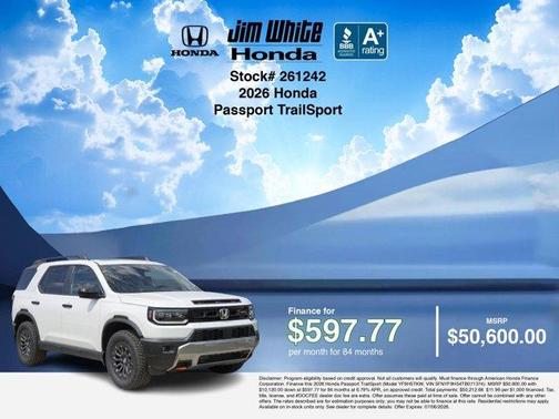 Platinum 2026 Honda Passport TrailSport