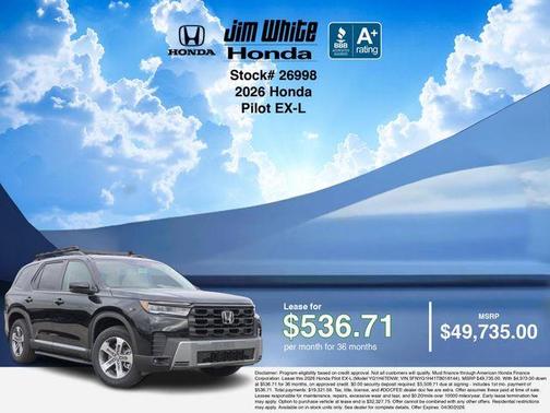 Smoke Blue 2026 Honda Pilot EX-L