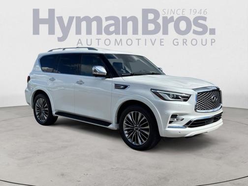 Moonstone White 2021 INFINITI QX80 SENSORY AWD