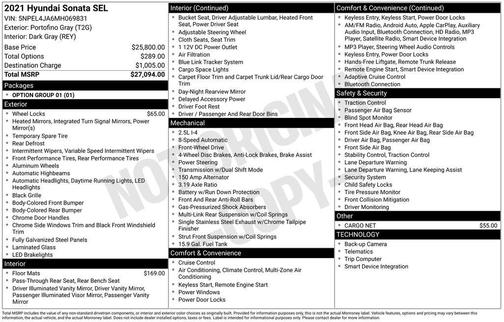 2021 Hyundai SONATA SEL