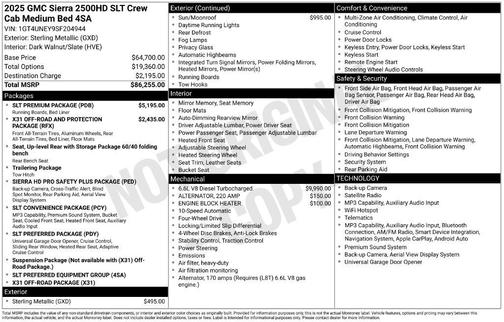 Sterling Metallic 2025 GMC Sierra 2500 SLT