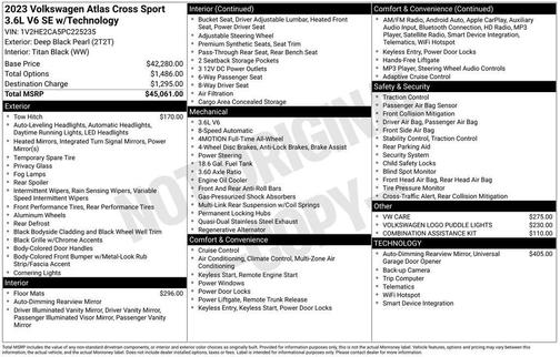 2023 Volkswagen Atlas Cross Sport 3.6L V6 SE w/Technology