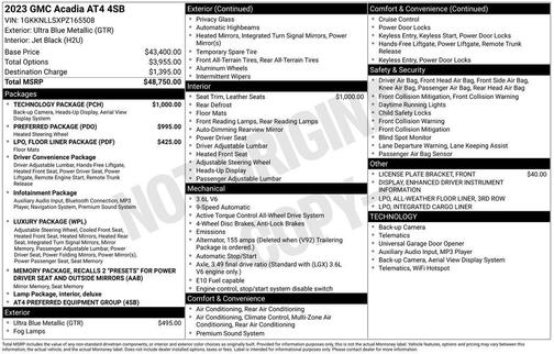 Ultra Blue Metallic 2023 GMC Acadia AWD AT4