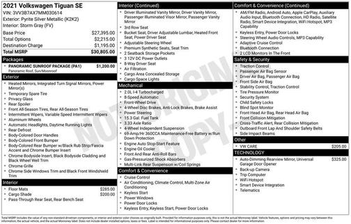 2021 Volkswagen Tiguan 2.0T SE