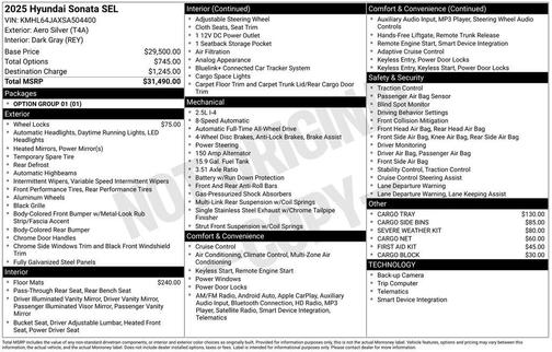 2025 Hyundai SONATA SEL
