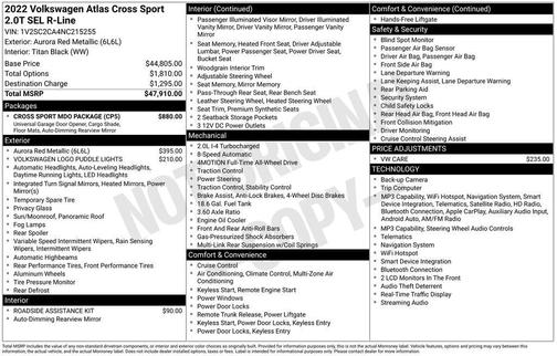 Red Metallic 2022 Volkswagen Atlas Cross Sport 2.0T SEL