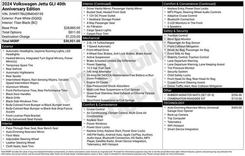 2024 Volkswagen Jetta GLI 2.0T 35th Anniversary Edition
