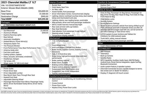 Mosaic Black Metallic 2021 Chevrolet Malibu FWD LT