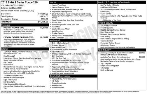 Jet Black 2018 BMW 230 230i