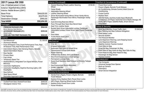 2017 Lexus RX 350 Base